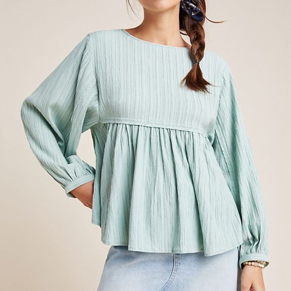 Rowan Dolman-Sleeved Blouse in Sky - Picture 1 of 2